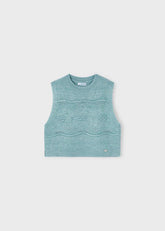 Chaleco Tricot Brillos Menta Mayoral